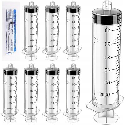 Inny producent Rurki Laboratoryjne 8 Sztuk 60ml Dozowanie Płynów Strzykawki Miarki Inny producent Rurki Laboratoryjne 8 Sztuk 60ml Dozowanie Płynów Strzykawki Miarki