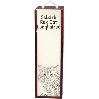 Selkirk Rex Kot długowłosy - pudełko na wino z kotem, pudełko na alkohol z grafiką, personalizowane pudełko na prezent marki Art-Dog Selkirk Rex Kot długowłosy - pudełko na wino z kotem, pudełko na alkohol z grafiką, personalizowane pudełko na prezent marki Art-Dog
