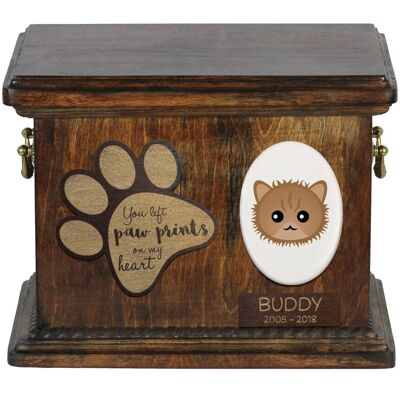 Selkirk Rex - skrzynia pamiątkowa kota, personalizowana skrzynia, pamiątkowe pudełko na kocie pamiątki marki Art-Dog Selkirk Rex - skrzynia pamiątkowa kota, personalizowana skrzynia, pamiątkowe pudełko na kocie pamiątki marki Art-Dog