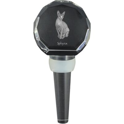 Sfinks - kryształowa zatyczka do butelki z kotem, wyjątkowy korek do wina ze zdjęciem, personalizowany prezent dla sommeliera marki Art-Dog Sfinks - kryształowa zatyczka do butelki z kotem, wyjątkowy korek do wina ze zdjęciem, personalizowany prezent dla sommeliera marki Art-Dog