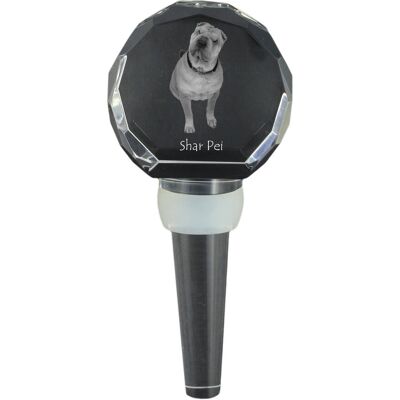 Shar Pei - kryształowa zatyczka do butelki, wyjątkowy korek do wina ze zdjęciem, personalizowany prezent dla sommeliera marki Art-Dog Shar Pei - kryształowa zatyczka do butelki, wyjątkowy korek do wina ze zdjęciem, personalizowany prezent dla sommeliera marki Art-Dog