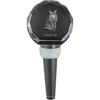 Somali - kryształowa zatyczka do butelki z kotem, wyjątkowy korek do wina ze zdjęciem, personalizowany prezent dla sommeliera marki Art-Dog Somali - kryształowa zatyczka do butelki z kotem, wyjątkowy korek do wina ze zdjęciem, personalizowany prezent dla sommeliera marki Art-Dog