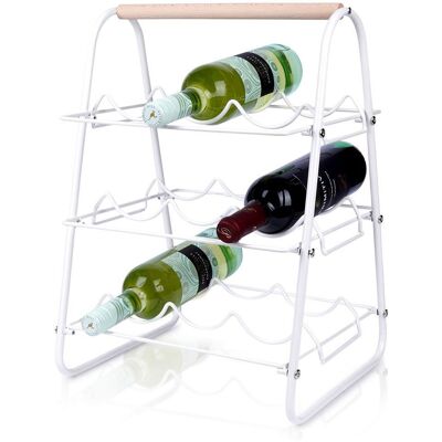 Artemis Stojak Metalowy Biały Wino Alkohol Regał Szafka Półka na Wina 9 Butelek Artemis Stojak Metalowy Biały Wino Alkohol Regał Szafka Półka na Wina 9 Butelek