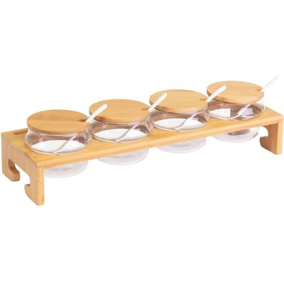WESTMARK Stojak na słoiczki 4szt, 200ml + ceramiczne łyżeczki 4szt WESTMARK Stojak na słoiczki 4szt, 200ml + ceramiczne łyżeczki 4szt