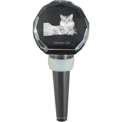 Syberyjski - kryształowa zatyczka do butelki z kotem, wyjątkowy korek do wina ze zdjęciem, personalizowany prezent dla sommeliera marki Art-Dog Syberyjski - kryształowa zatyczka do butelki z kotem, wyjątkowy korek do wina ze zdjęciem, personalizowany prezent dla sommeliera marki Art-Dog
