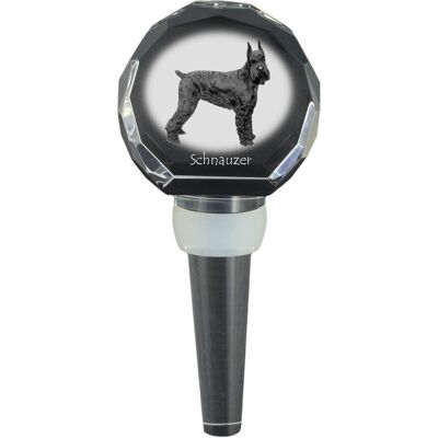 Sznaucer, Schnauzer I - kryształowa zatyczka do butelki, wyjątkowy korek do wina ze zdjęciem, personalizowany prezent dla sommeliera marki Art-Dog Sznaucer, Schnauzer I - kryształowa zatyczka do butelki, wyjątkowy korek do wina ze zdjęciem, personalizowany prezent dla sommeliera marki Art-Dog