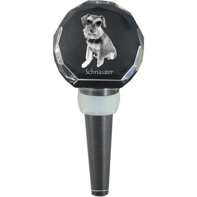 Sznaucer, Schnauzer - kryształowa zatyczka do butelki, wyjątkowy korek do wina ze zdjęciem, personalizowany prezent dla sommeliera marki Art-Dog Sznaucer, Schnauzer - kryształowa zatyczka do butelki, wyjątkowy korek do wina ze zdjęciem, personalizowany prezent dla sommeliera marki Art-Dog