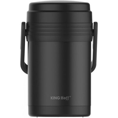 Termos obiadowy KINGHOFF, 3 pojemniki, czarny, 1,5 l Termos obiadowy KINGHOFF, 3 pojemniki, czarny, 1,5 l