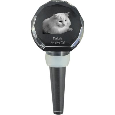 Turecka angora - kryształowa zatyczka do butelki z kotem, wyjątkowy korek do wina ze zdjęciem, personalizowany prezent dla sommeliera marki Art-Dog Turecka angora - kryształowa zatyczka do butelki z kotem, wyjątkowy korek do wina ze zdjęciem, personalizowany prezent dla sommeliera marki Art-Dog