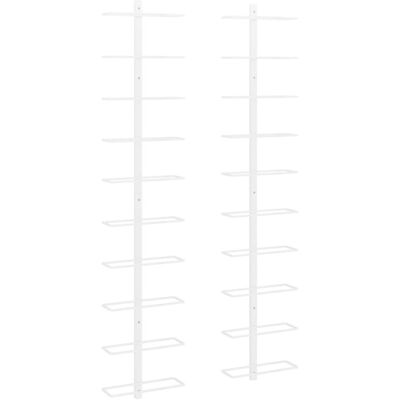 VMP Uchwyty ścienne na 10 butelek wina, 2 szt., białe, metalowe VMP Uchwyty ścienne na 10 butelek wina, 2 szt., białe, metalowe