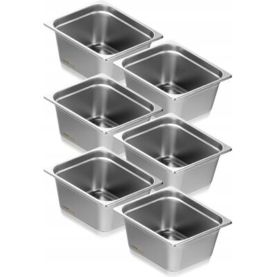 VEVOR 6X POJEMNIK GASTRONORM 1 2 ZE STALI NIERDZEWNEJ 0.8MM MOCNY I TRWAŁY VEVOR 6X POJEMNIK GASTRONORM 1 2 ZE STALI NIERDZEWNEJ 0.8MM MOCNY I TRWAŁY
