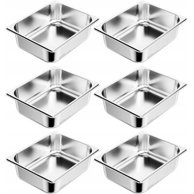 VEVOR POJEMNIK GASTRONORM 1 2 6L 6 SZT STAL NIERDZEWNA PROFESJONALNY VEVOR POJEMNIK GASTRONORM 1 2 6L 6 SZT STAL NIERDZEWNA PROFESJONALNY