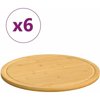 vidaXL Deski do krojenia, 6 szt., Ø30x1,5 cm, bambusowa vidaXL Deski do krojenia, 6 szt., Ø30x1,5 cm, bambusowa