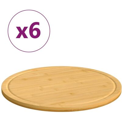 vidaXL Deski do krojenia z bambusa - 6 szt. - Ø40x1.5 cm vidaXL Deski do krojenia z bambusa - 6 szt. - Ø40x1.5 cm