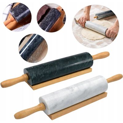 Inny producent WAŁEK DO CIASTA MARMUROWY kuchenny KAMIENNY OBROTOWY 46cm CIĘŻKI na PREZENT Inny producent WAŁEK DO CIASTA MARMUROWY kuchenny KAMIENNY OBROTOWY 46cm CIĘŻKI na PREZENT