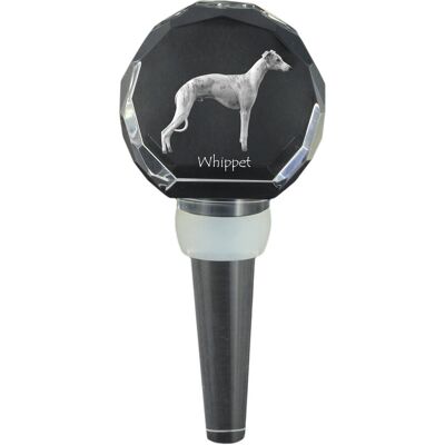 Whippet, Chart angielski - kryształowa zatyczka do butelki, wyjątkowy korek do wina ze zdjęciem, personalizowany prezent dla sommeliera marki Art-Dog Whippet, Chart angielski - kryształowa zatyczka do butelki, wyjątkowy korek do wina ze zdjęciem, personalizowany prezent dla sommeliera marki Art-Dog