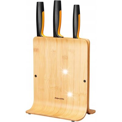 Zestaw 3 noży w bloku bambusowym Fiskars FF 1057553 Zestaw 3 noży w bloku bambusowym Fiskars FF 1057553