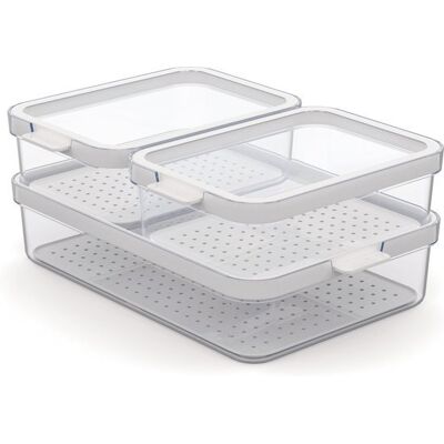 Zestaw Organizerów do Lodówki Rotho Cauma - Przezroczysty Plastik Zestaw Organizerów do Lodówki Rotho Cauma - Przezroczysty Plastik