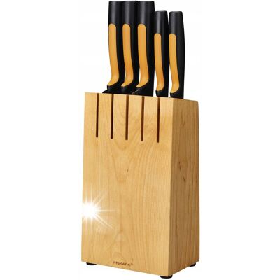 Fiskars ZESTAW 5 NOŻY 1062927 W DREWNIANYM BLOKU FF Fiskars ZESTAW 5 NOŻY 1062927 W DREWNIANYM BLOKU FF
