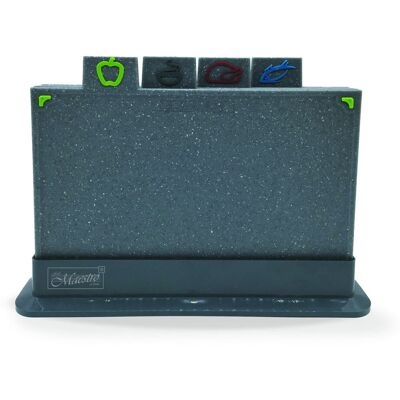 Zestaw plastikowych desek do krojenia MAESTRO - 29x19,5cm z podstawkiem Zestaw plastikowych desek do krojenia MAESTRO - 29x19,5cm z podstawkiem