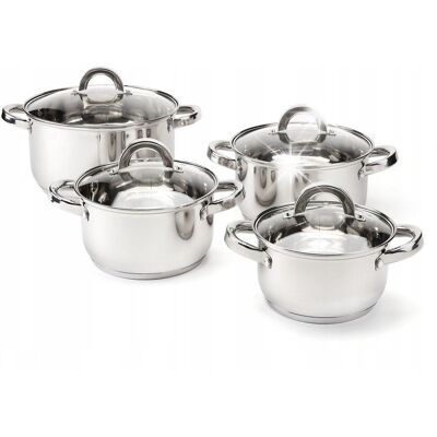 Zestaw Garnków Florina Claude 8 Cz. Indukcja Inox Zestaw Garnków Florina Claude 8 Cz. Indukcja Inox