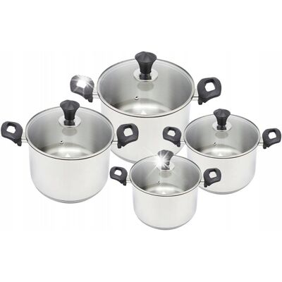 Zestaw Garnków Florina Rey 8 Cz. Elementów Indukcja Inox Zestaw Garnków Florina Rey 8 Cz. Elementów Indukcja Inox