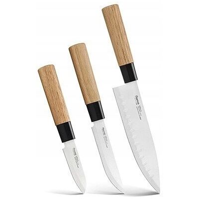 Zestaw noży Fissman Fujita 3 szt. (20 cm, 13 cm, 9 cm), stal 420J2 Zestaw noży Fissman Fujita 3 szt. (20 cm, 13 cm, 9 cm), stal 420J2