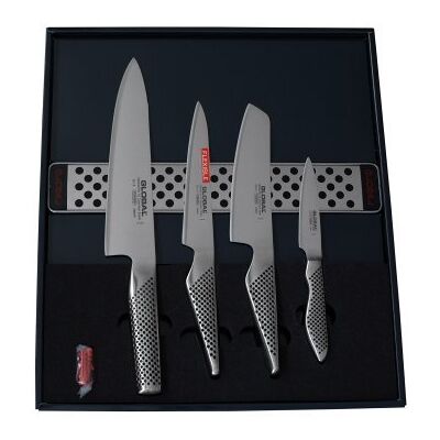Zestaw Noży Global Z Listwą Magnetyczna G-251138/m30 Zestaw Noży Global Z Listwą Magnetyczna G-251138/m30