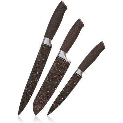Zestaw Noży GRANITE BROWN 3szt - Banquet Zestaw Noży GRANITE BROWN 3szt - Banquet