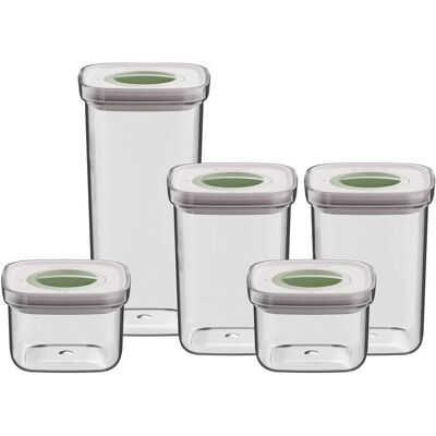 Zestaw pojemników na żywność SMART SEAL 5 szt. (2x 0,4L; 2x 1,0L; 1x 1,6L) LEO BergHOFF Zestaw pojemników na żywność SMART SEAL 5 szt. (2x 0,4L; 2x 1,0L; 1x 1,6L) LEO BergHOFF