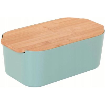 Excellent Houseware CHLEBAK PLASTIKOWY ZIELONY Z BAMBUSOWĄ POKRYWKĄ DO PIECZYWA 33X18,5X12 CM Excellent Houseware CHLEBAK PLASTIKOWY ZIELONY Z BAMBUSOWĄ POKRYWKĄ DO PIECZYWA 33X18,5X12 CM