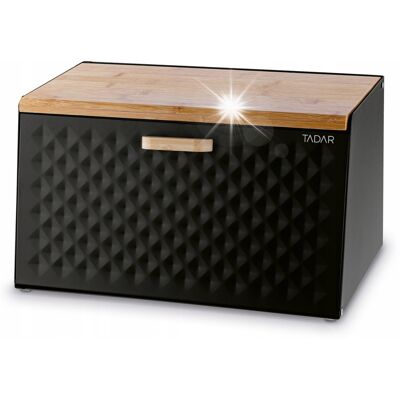 Tadar Elegancki CHLEBAK CZARNY metalowy pojemnik na chleb pieczywo Geometric Wood Tadar Elegancki CHLEBAK CZARNY metalowy pojemnik na chleb pieczywo Geometric Wood