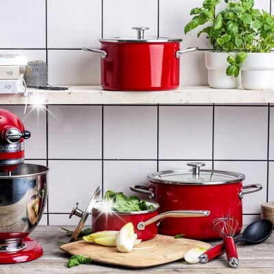 KitchenAid Steel Core Zestaw Garnków Z Pokrywkami 6 El + 2 Akcesoria KitchenAid Steel Core Zestaw Garnków Z Pokrywkami 6 El + 2 Akcesoria