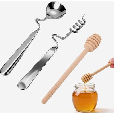 Inny producent Łyżki Drewniane 15cm 3 Sztuki Do Miodu Jogurtu Syropu Trwałe Kuchenne Inny producent Łyżki Drewniane 15cm 3 Sztuki Do Miodu Jogurtu Syropu Trwałe Kuchenne