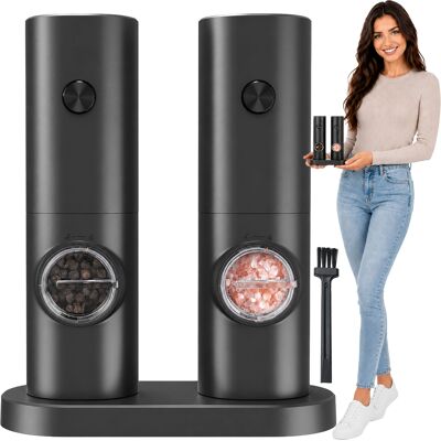 Gockowiak Młynek Elektryczny Do Przypraw Soli Pieprzu Czarny Z Podstawką Herbal Gockowiak Młynek Elektryczny Do Przypraw Soli Pieprzu Czarny Z Podstawką Herbal