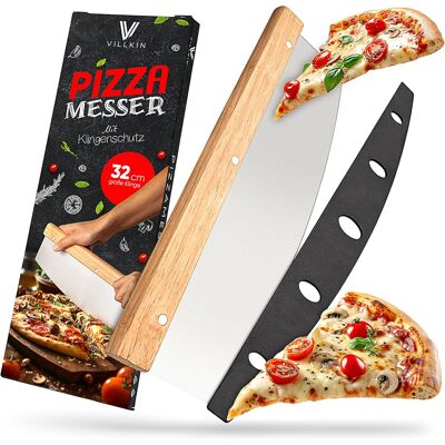 Inny producent Nóż Do Pizzy 32 Cm Ze Stali Nierdzewnej, Drewniana Rączka, Kołyskowy Inny producent Nóż Do Pizzy 32 Cm Ze Stali Nierdzewnej, Drewniana Rączka, Kołyskowy