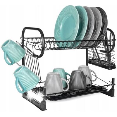 EliteHoff Ociekacz Suszarka Do Naczyń Talerze Sztućce Czarna EliteHoff Ociekacz Suszarka Do Naczyń Talerze Sztućce Czarna