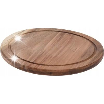 Excellent Houseware OKRĄGŁA DESKA DO KROJENIA SERWOWANIA DREWNIANA TACA DO PIZZY SERÓW 25 CM Excellent Houseware OKRĄGŁA DESKA DO KROJENIA SERWOWANIA DREWNIANA TACA DO PIZZY SERÓW 25 CM