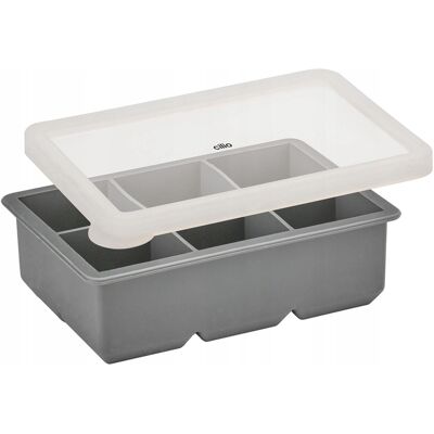 Silikonowa foremka do lodu z pokrywką na 6 dużych kostek CILIO 17 x 12 x 5 Silikonowa foremka do lodu z pokrywką na 6 dużych kostek CILIO 17 x 12 x 5