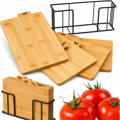 Inny producent Zestaw 4x Deska Do Krojenia Deski Bambusowe Drewniane Na Stojaku Drewniany Inny producent Zestaw 4x Deska Do Krojenia Deski Bambusowe Drewniane Na Stojaku Drewniany