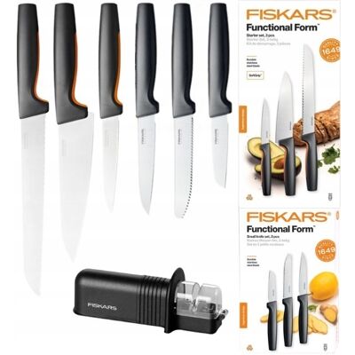 Zestaw 6 Noży Kuchennych Fiskars W Pudełku Ostre Soldne Mocne + Ostrzałka Zestaw 6 Noży Kuchennych Fiskars W Pudełku Ostre Soldne Mocne + Ostrzałka