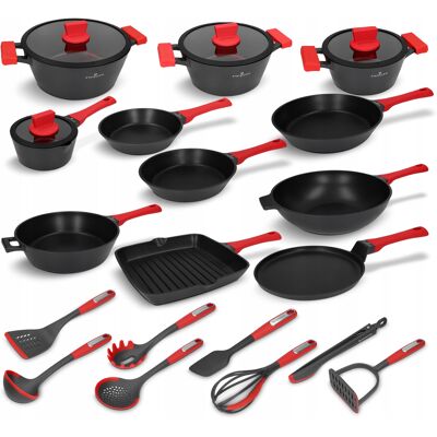 Zestaw Garnków, Patelni I Akcesoriów 23 El. Obsidian Zwieger Zestaw Garnków, Patelni I Akcesoriów 23 El. Obsidian Zwieger