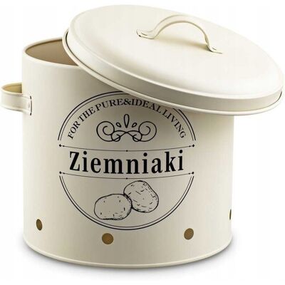 Zestaw Pojemników Metalowych Kuchennych Beż Tadar Ziemniaki Cebula Czosnek Zestaw Pojemników Metalowych Kuchennych Beż Tadar Ziemniaki Cebula Czosnek