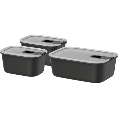 Mepal Zestaw Trzech Pojemników Easyclip 2.0 2x450ml + 1000ml Black Mepal Zestaw Trzech Pojemników Easyclip 2.0 2x450ml + 1000ml Black