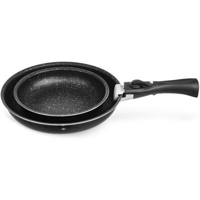 Artemis 2x Patelnia Granitowa Zestaw Komplet Patelni Orion 20+26 cm Odpinana Rączka Artemis 2x Patelnia Granitowa Zestaw Komplet Patelni Orion 20+26 cm Odpinana Rączka