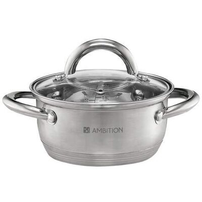 AMBITION GARNEK STALOWY z POKRYWKĄ 44468 SOLAR 1.9L 16CM AMBITION GARNEK STALOWY z POKRYWKĄ 44468 SOLAR 1.9L 16CM