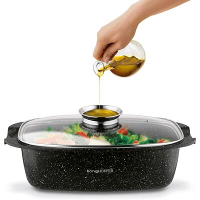 KönigHOFFER Brytfanna Aluminiowa Z Powłoką Ceramiczną I Aromatyzerem 5,5l KönigHOFFER Brytfanna Aluminiowa Z Powłoką Ceramiczną I Aromatyzerem 5,5l