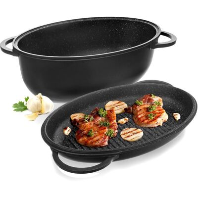 Artemis Brytfanna Granitowa Brytfanka Gęsiarka Patelnia Grillowa do Pieczenia 2w1 Artemis Brytfanna Granitowa Brytfanka Gęsiarka Patelnia Grillowa do Pieczenia 2w1