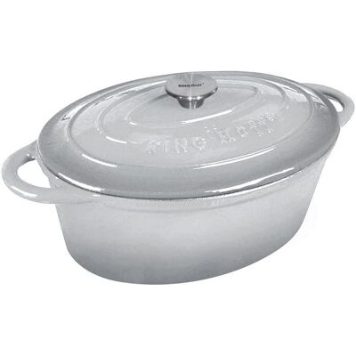 Kinghoff Emaliowana Żeliwna Patelnia - 6,2L, Owalna, 33cm - Naczynia Kuchenne Kinghoff Emaliowana Żeliwna Patelnia - 6,2L, Owalna, 33cm - Naczynia Kuchenne