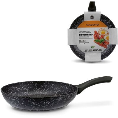 Tadar Duża Patelnia Indukcja Gaz Non-Stick Patelnia Marmurowa Nieprzywierająca 28cm Siro Silver Konighoffer Tadar Duża Patelnia Indukcja Gaz Non-Stick Patelnia Marmurowa Nieprzywierająca 28cm Siro Silver Konighoffer